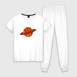 Пижама хлопковая женская Basketball Planet, цвет: белый