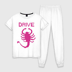 Пижама хлопковая женская DRIVE, цвет: белый
