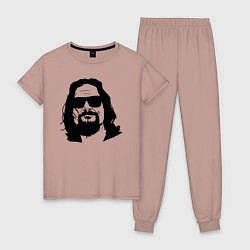 Пижама хлопковая женская Большой Лебовски Big Lebowski, цвет: пыльно-розовый