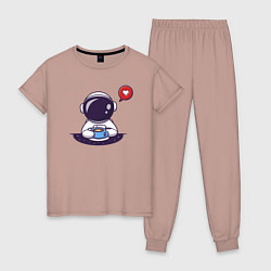 Женская пижама Астронавт с кружкой