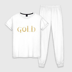 Пижама хлопковая женская GoldЗолото, цвет: белый