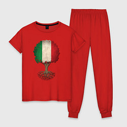 Пижама хлопковая женская Italy Tree, цвет: красный