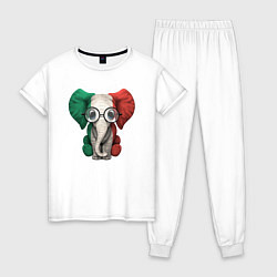 Пижама хлопковая женская Italy Elephant, цвет: белый