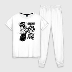 Пижама хлопковая женская Тони Тони Чоппер и Трафальгар Ло One Piece, цвет: белый