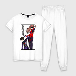 Пижама хлопковая женская Evangelion 3 01 0, цвет: белый