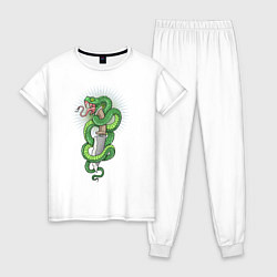 Пижама хлопковая женская Змеиный клинок, цвет: белый