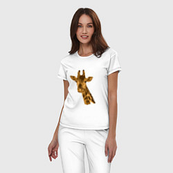 Пижама хлопковая женская Жираф Жора, цвет: белый — фото 2
