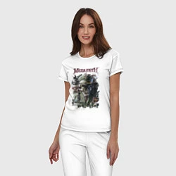 Пижама хлопковая женская Megadeth Мегадеф Z, цвет: белый — фото 2