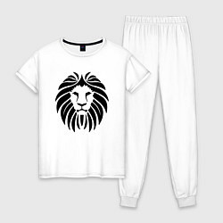 Пижама хлопковая женская Lion Face, цвет: белый