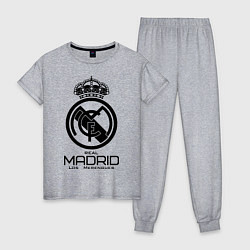 Пижама хлопковая женская Real Madrid, цвет: меланж