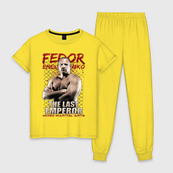 Пижама хлопковая женская ФЕДОР ЕМЕЛЬЯНЕНКО, цвет: желтый