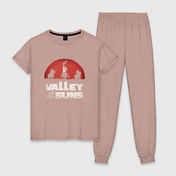 Пижама хлопковая женская Valley Of The Suns, цвет: пыльно-розовый
