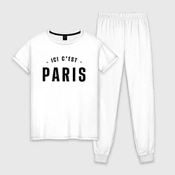 Пижама хлопковая женская ICI CEST PARIS МЕССИ, цвет: белый