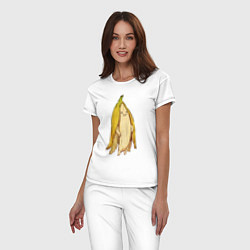 Пижама хлопковая женская Банан, цвет: белый — фото 2