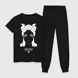 Пижама хлопковая женская Акаша из Доты 2, цвет: черный
