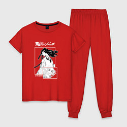 Пижама хлопковая женская БАДЖИ И МАЙКИ МСТИТЕЛИ, цвет: красный