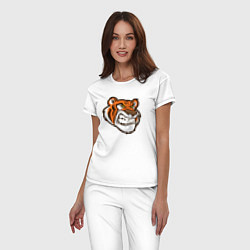Пижама хлопковая женская Я - Тигр, цвет: белый — фото 2