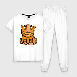 Пижама хлопковая женская Funny Tiger, цвет: белый