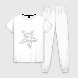 Пижама хлопковая женская StarCats, цвет: белый