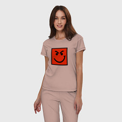 Пижама хлопковая женская BON JOVI HAVE A NICE DAY SMILE LOGO, цвет: пыльно-розовый — фото 2