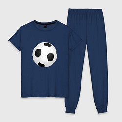 Пижама хлопковая женская Футбольный мяч, цвет: тёмно-синий
