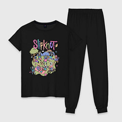 Пижама хлопковая женская SLIPKNOT, цвет: черный