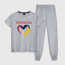 Пижама хлопковая женская Armenia Heart, цвет: меланж