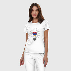 Пижама хлопковая женская Армения - Лампочка, цвет: белый — фото 2