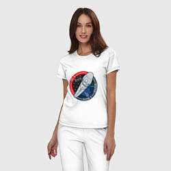 Пижама хлопковая женская SPACE X А9, цвет: белый — фото 2