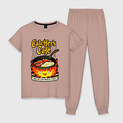 Пижама хлопковая женская Calcifer cook, цвет: пыльно-розовый