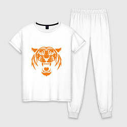 Пижама хлопковая женская Orange - Tiger, цвет: белый