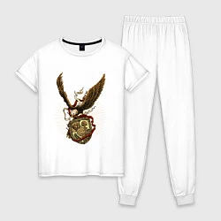 Пижама хлопковая женская Гигантский орёл, цвет: белый