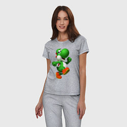 Пижама хлопковая женская 3d Yoshi, цвет: меланж — фото 2