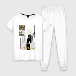 Пижама хлопковая женская Майки Токийские мстители, цвет: белый