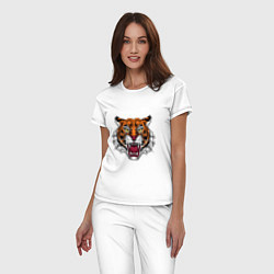 Пижама хлопковая женская Style - Tiger, цвет: белый — фото 2
