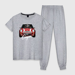 Пижама хлопковая женская Авто Mini Cooper, цвет: меланж