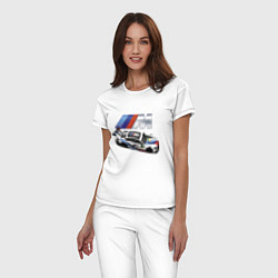 Пижама хлопковая женская BMW Great Racing Team, цвет: белый — фото 2