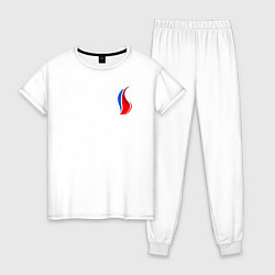 Пижама хлопковая женская Флаг-факел, цвет: белый