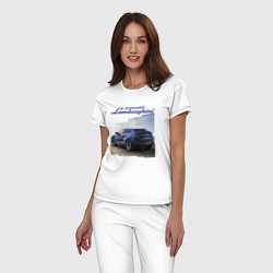 Пижама хлопковая женская Lamborghini Urus Sport, цвет: белый — фото 2