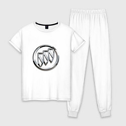 Пижама хлопковая женская Buick Big Logo, цвет: белый