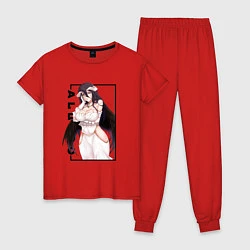 Пижама хлопковая женская Альбедо Albedo Повелитель, цвет: красный