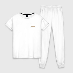 Пижама хлопковая женская Duke Nukem Logo спина, цвет: белый
