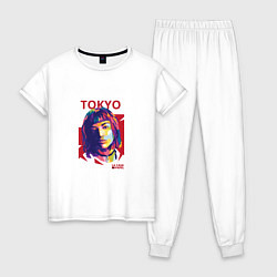 Пижама хлопковая женская Tokyo - La Casa De Papel, цвет: белый
