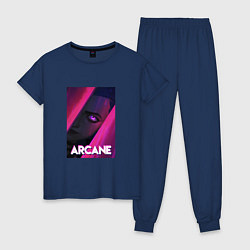 Пижама хлопковая женская Arcane Neon, цвет: тёмно-синий
