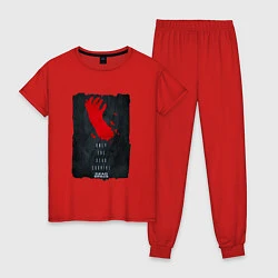 Пижама хлопковая женская DEAD SPACE РУКА В КОСМОСЕ, цвет: красный