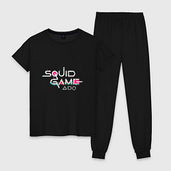 Пижама хлопковая женская Squid Style, цвет: черный
