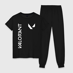 Пижама хлопковая женская Valorant - Logo, цвет: черный