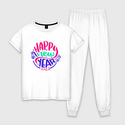 Женская пижама Счастливого Нового Года 2022 Надпись Happy New Yea