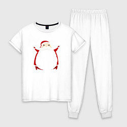 Пижама хлопковая женская Дед Санта 2022, цвет: белый