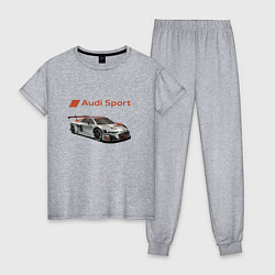 Пижама хлопковая женская Audi sport - racing team, цвет: меланж